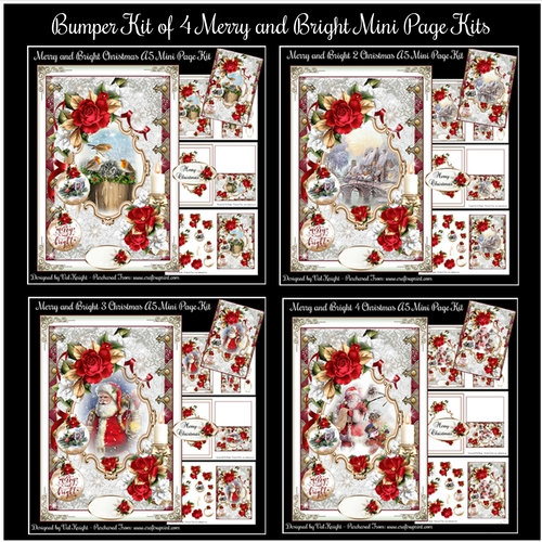 Bumper Kit of 4 Merry and Bright Mini Page Kits