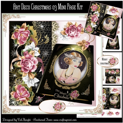 Art Deco Christmas 03 Mini Page Kit