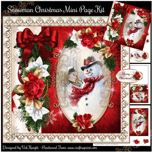 Snowman Christmas Mini Page Kit