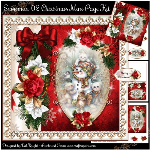 Snowman 02 Christmas Mini Page Kit