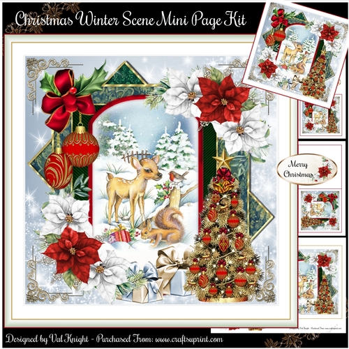 Christmas Winter Scene Mini Page Kit
