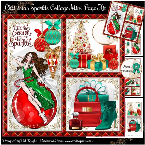 Christmas Sparkle Collage Mini Page Kit