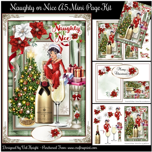 Naughty or Nice Christmas A5 Mini Page Kit