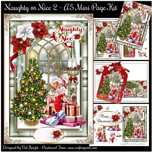 Naughty or Nice 2 Christmas A5 Mini Page Kit