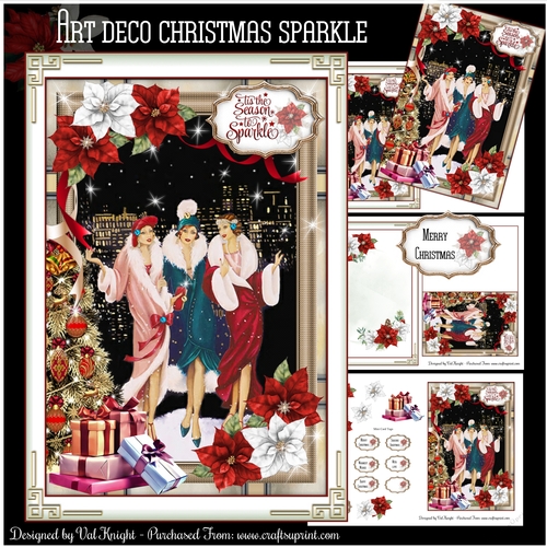 Art Deco Christmas Sparkle A5 Mini Page Kit  