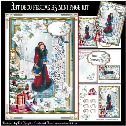 Art Deco Festive A5 Mini Page Kit  
