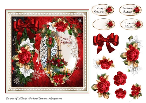  The Magic Of Christmas Card Front With Decoupage