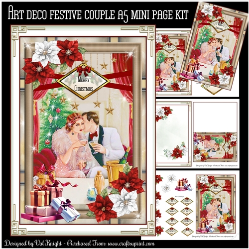 Art Deco Festive Couple A5 Mini Page Kit