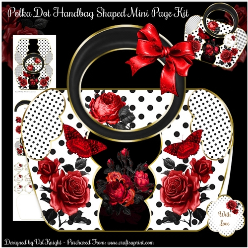 Polka Dot Handbag Shaped Mini Page Kit