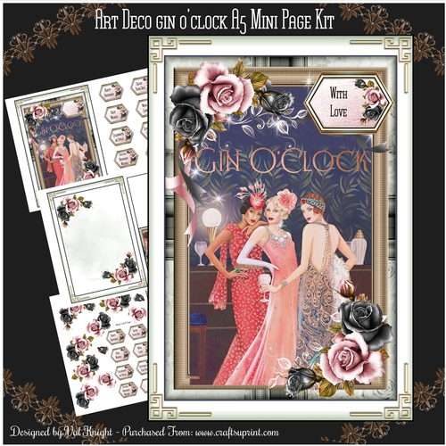 Art Deco Gin O Clock A5 Mini Page Kit 