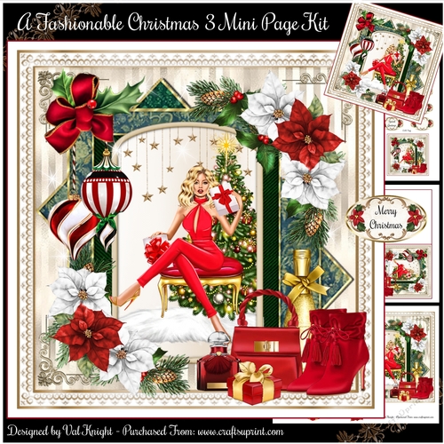 A Fashionable Christmas 3 Mini Page Kit 