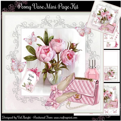 Peony Vase Mini Page Kit 