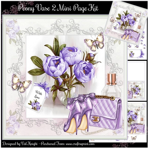 Peony Vase 2 Mini Page Kit 