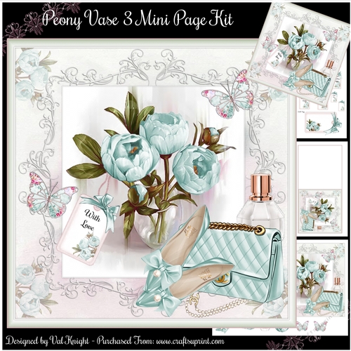 Peony Vase 3 Mini Page Kit 