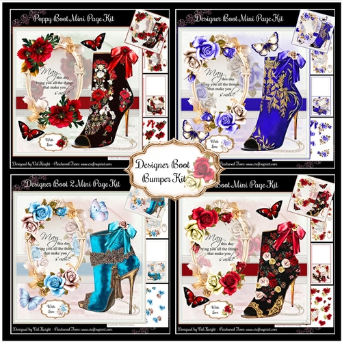 Bumper Kit of 4 Designer Boot Mini Page Kits