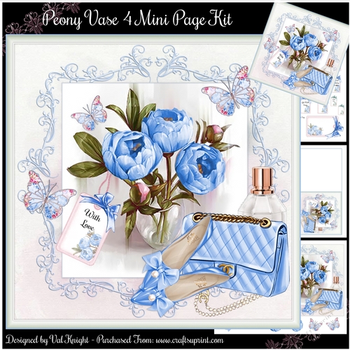 Peony Vase 4 Mini Page Kit 