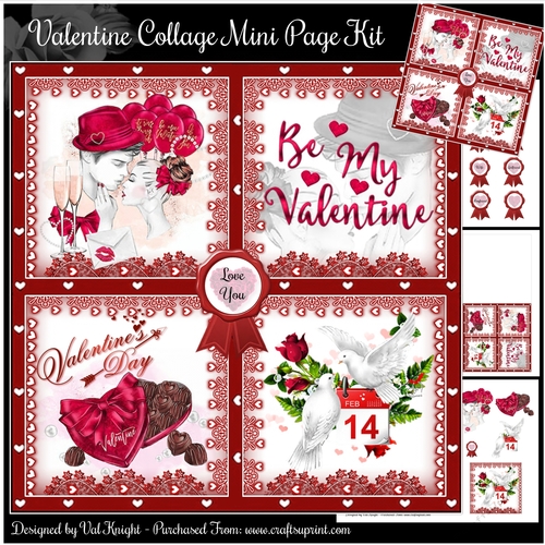 Valentine Collage Mini Page Kit