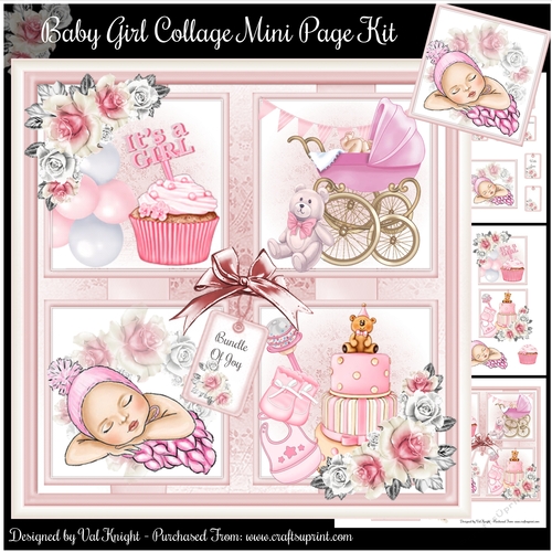 Baby Girl Collage Mini Page Kit