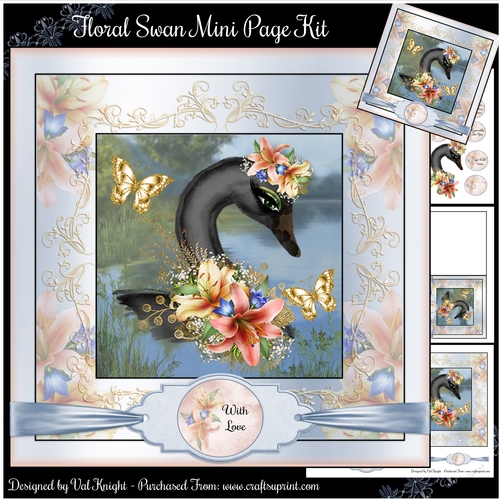 Floral Swan Mini Page Kit 
