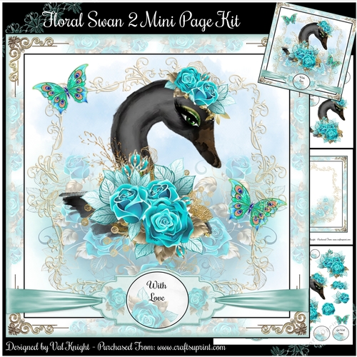 Floral Swan 2 Mini Page Kit 