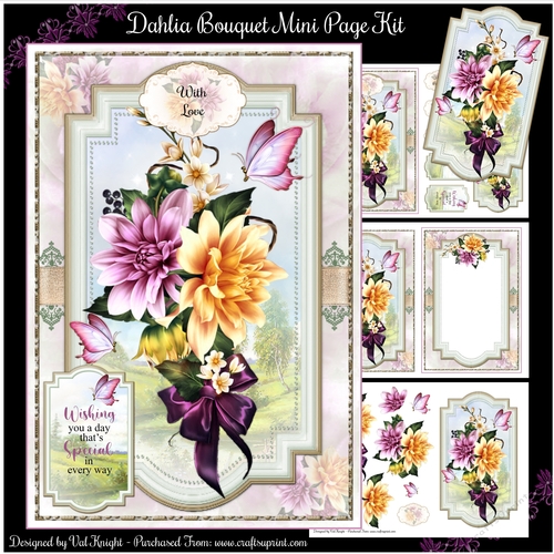 Dahlia Bouquet Mini Page Kit