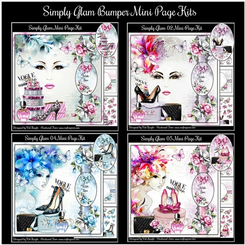 Bumper Kit Of 4 Simply Glam Mini Page Kits