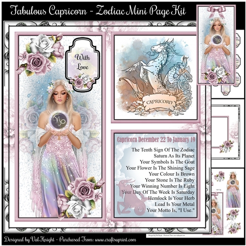 Fabulous Capricorn- Zodiac Mini Page Kit