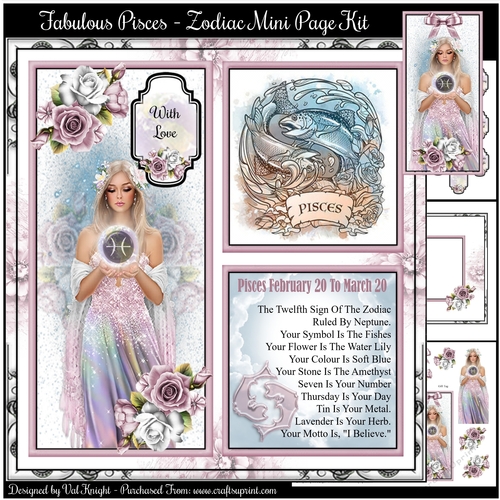 Fabulous Pisces - Zodiac Mini Page Kit