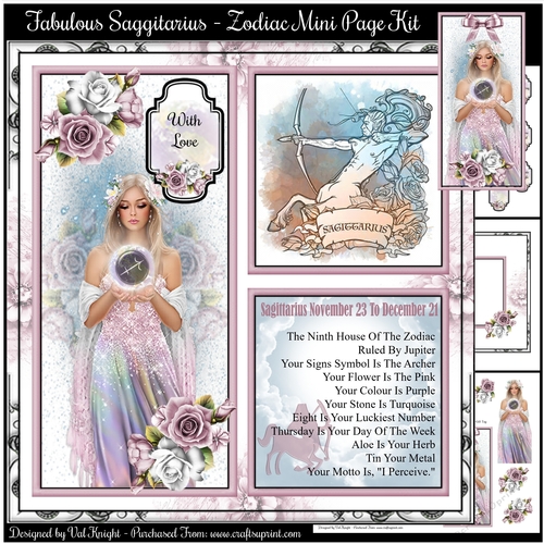 Fabulous Saggitarius - Zodiac Mini Page Kit