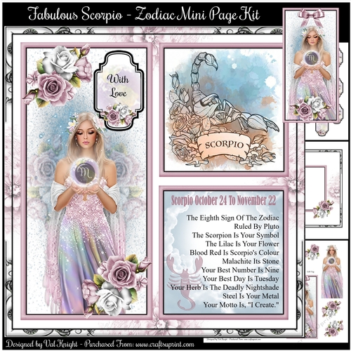 Fabulous Scorpio - Zodiac Mini Page Kit