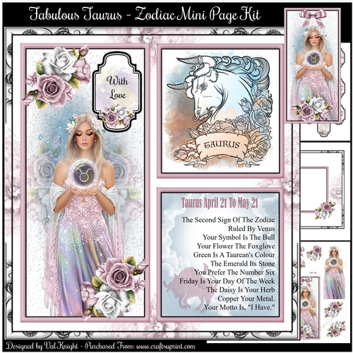 Fabulous Taurus - Zodiac Mini Page Kit