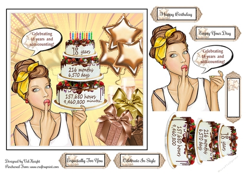 Milestone 18th Birthday Card Front With Decoupage