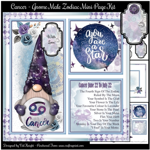 Cancer - Gnome Zodiac Mini Page Kit   