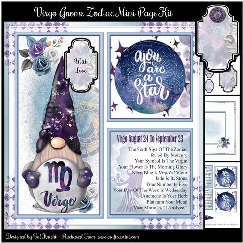 Virgo Gnome Zodiac Mini Page Kit  
