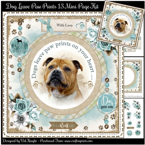 Dogs Leave Paw Prints On Your Heart 13 Mini Page Kit