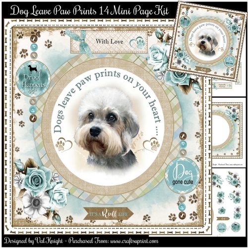 Dogs Leave Paw Prints On Your Heart 14 Mini Page Kit