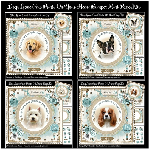 Dogs Leave Paw Prints On Your Heart Bumper Mini Page Kits
