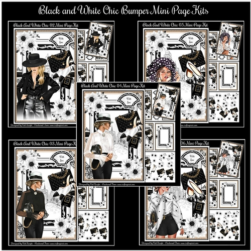 Black and White Chic Bumper Mini Page Kits