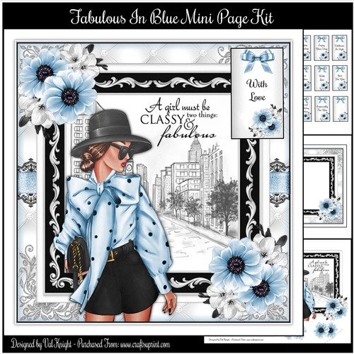Fabulous In Blue Mini Page Kit 