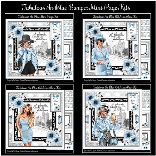 Fabulous In Blue Bumper Mini Page Kits