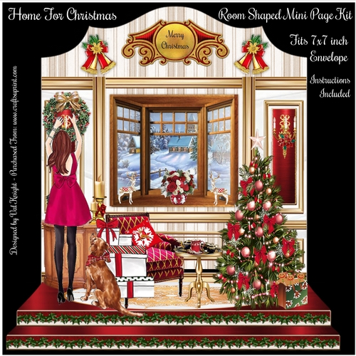 Home For Christmas Shaped Room Mini Page Kit 