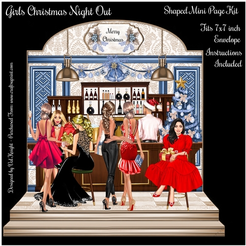 Girls Christmas Night Out Shaped Mini Page Kit 