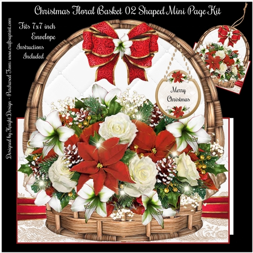 Christmas Floral Basket 02 Shaped Mini Page Kit