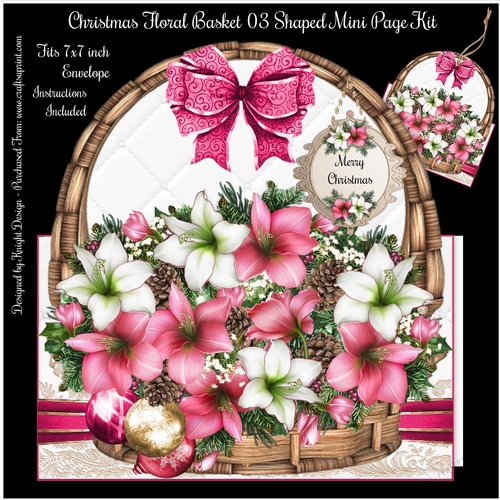 Christmas Floral Basket 03 Shaped Mini Page Kit