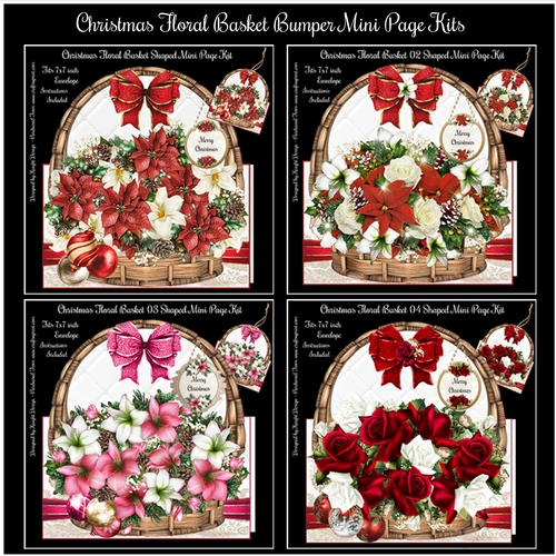 Christmas Floral Basket Bumper Mini Page Kits