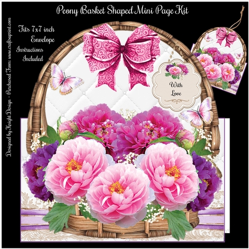 Peony Basket Shaped Mini Page Kit