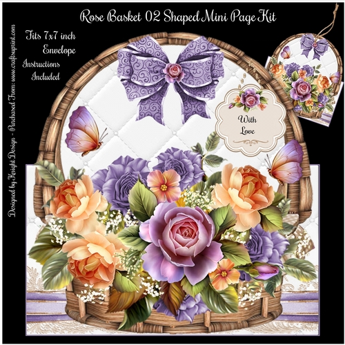 Rose Basket 02 Shaped Mini Page Kit 