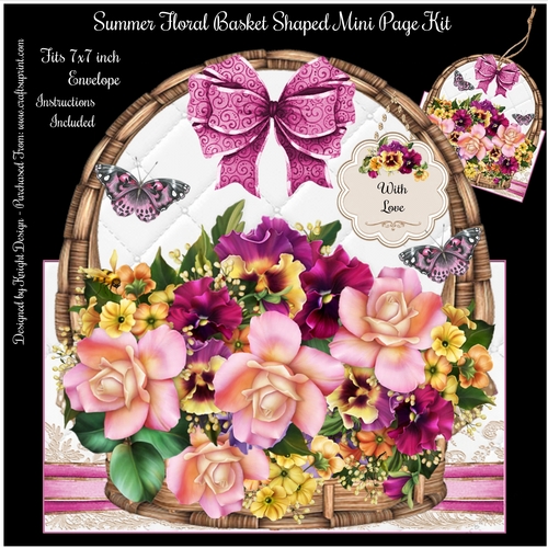 Summer Floral Basket Shaped Mini Page Kit 