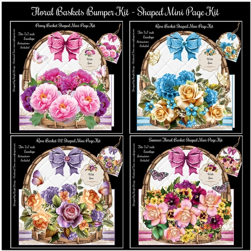 Floral Baskets Bumper Kit - Shaped Mini Page Kit 