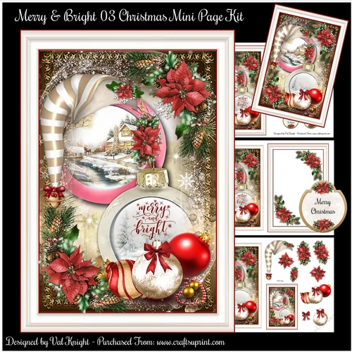 Merry & Bright 03 Christmas Mini Page Kit 